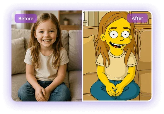 1초 만에 심슨 캐릭터로 변신!