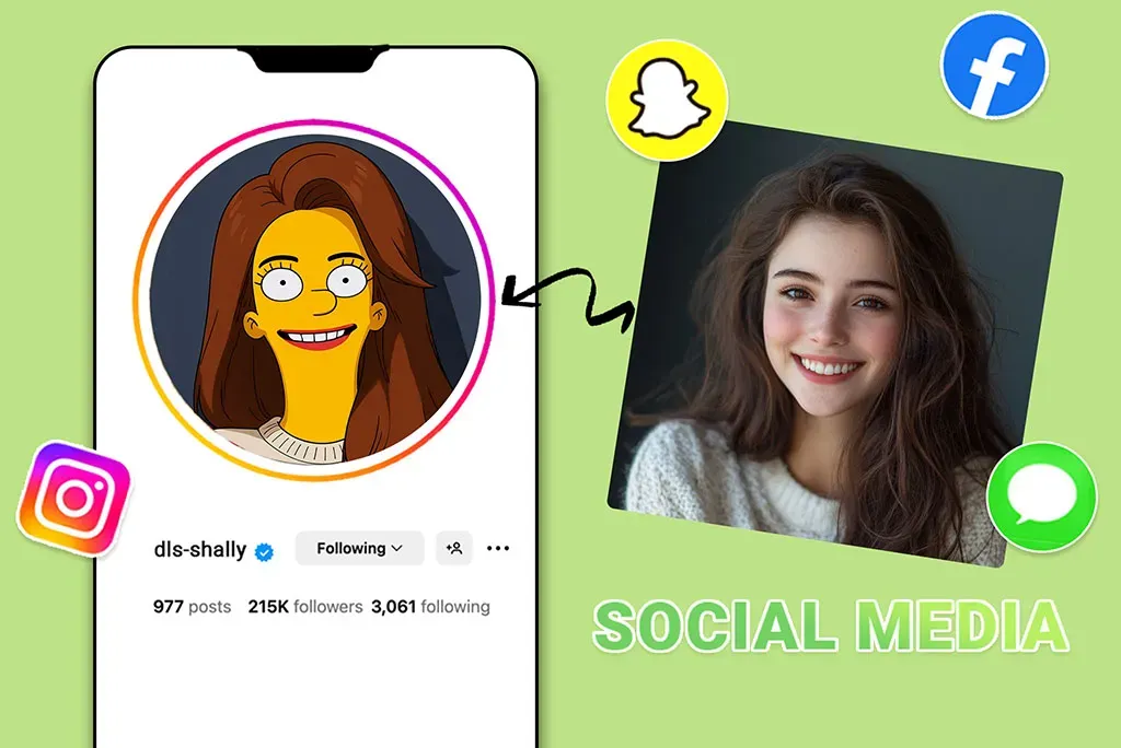 심슨 캐릭터 SNS 즉시 공유