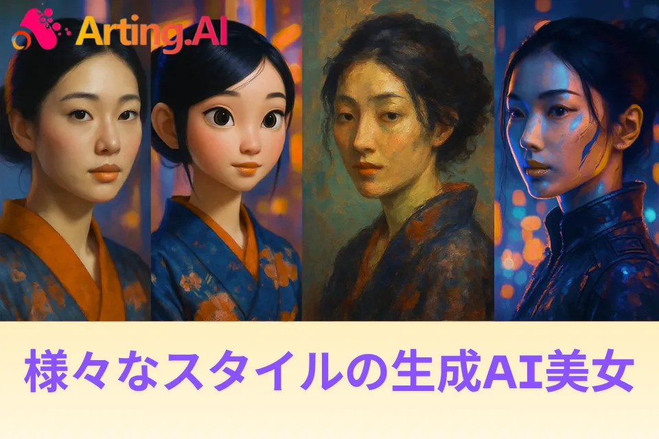 様々なスタイルの生成AI美女