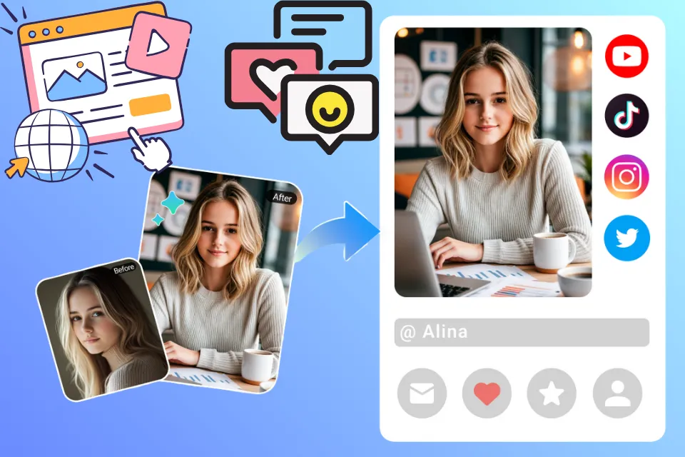 Générateur de portraits IA pour profils réseaux sociaux