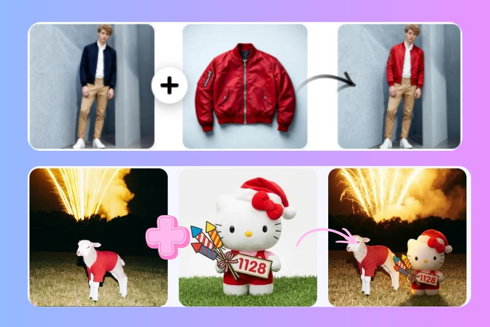 AI Image Combiner with Adjustable Image Blending Control