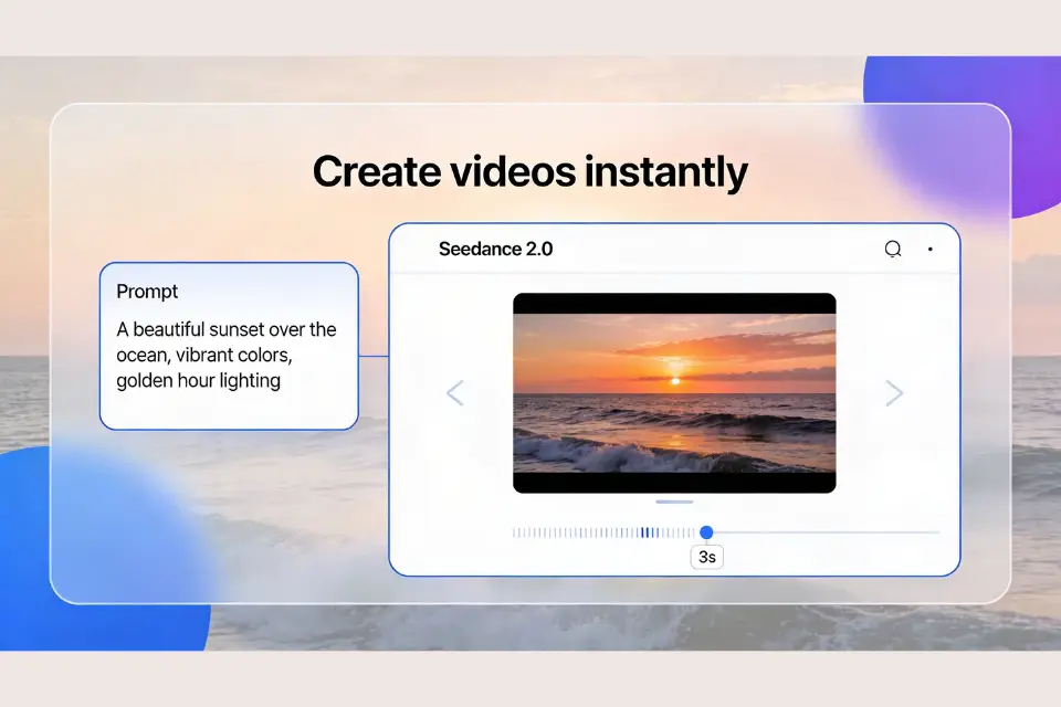 Seedance 2.0으로 즉시 영상 생성